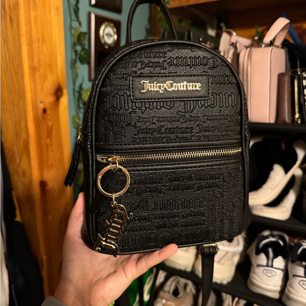 Juicy Couture Black and Gold Backpack